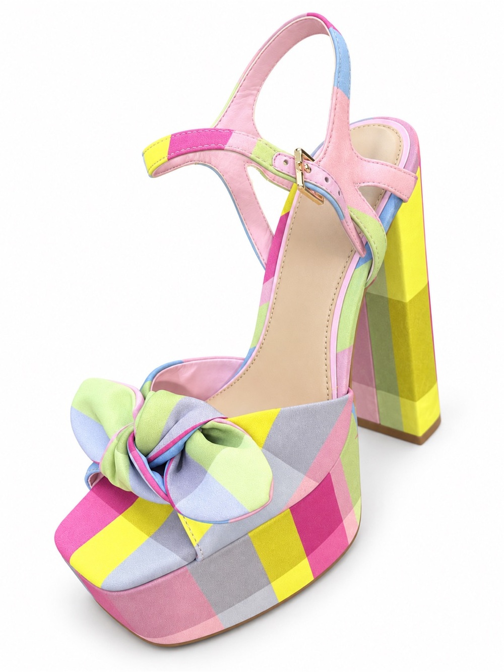 GIANNI BINI x Jess SouthernPink Multicolor Bow Platform Sandal size 9